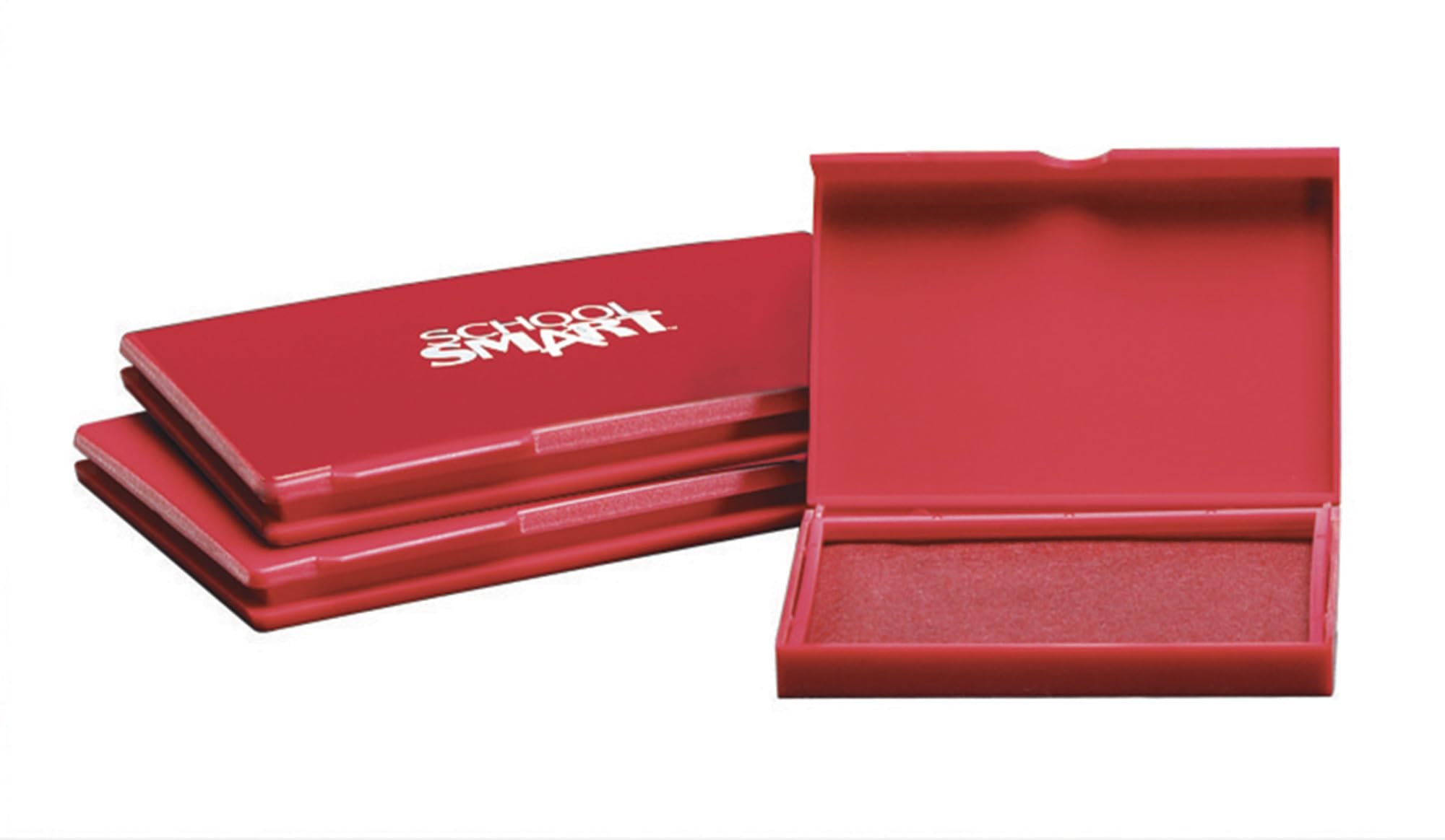 School Smart Pre-Inked Stamp Pad, Size 1, Red
