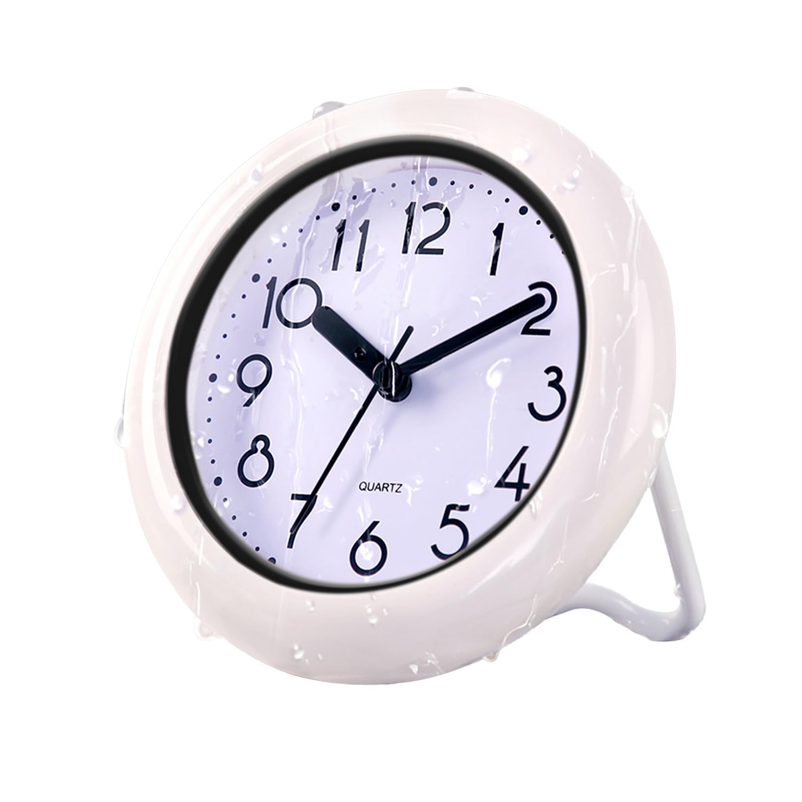 Bathroom Waterproof Wall Clock, Indoor Wall Clock with Towel Rack, Quartz Movement, Plastic Frame, Flexible Choice for Hanging O