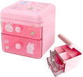 Quira Cute Small Drawer Organizer And Openable Top Cover Desk Accessories, Lovely Storage Cabinets Box For Office Supplies, Make