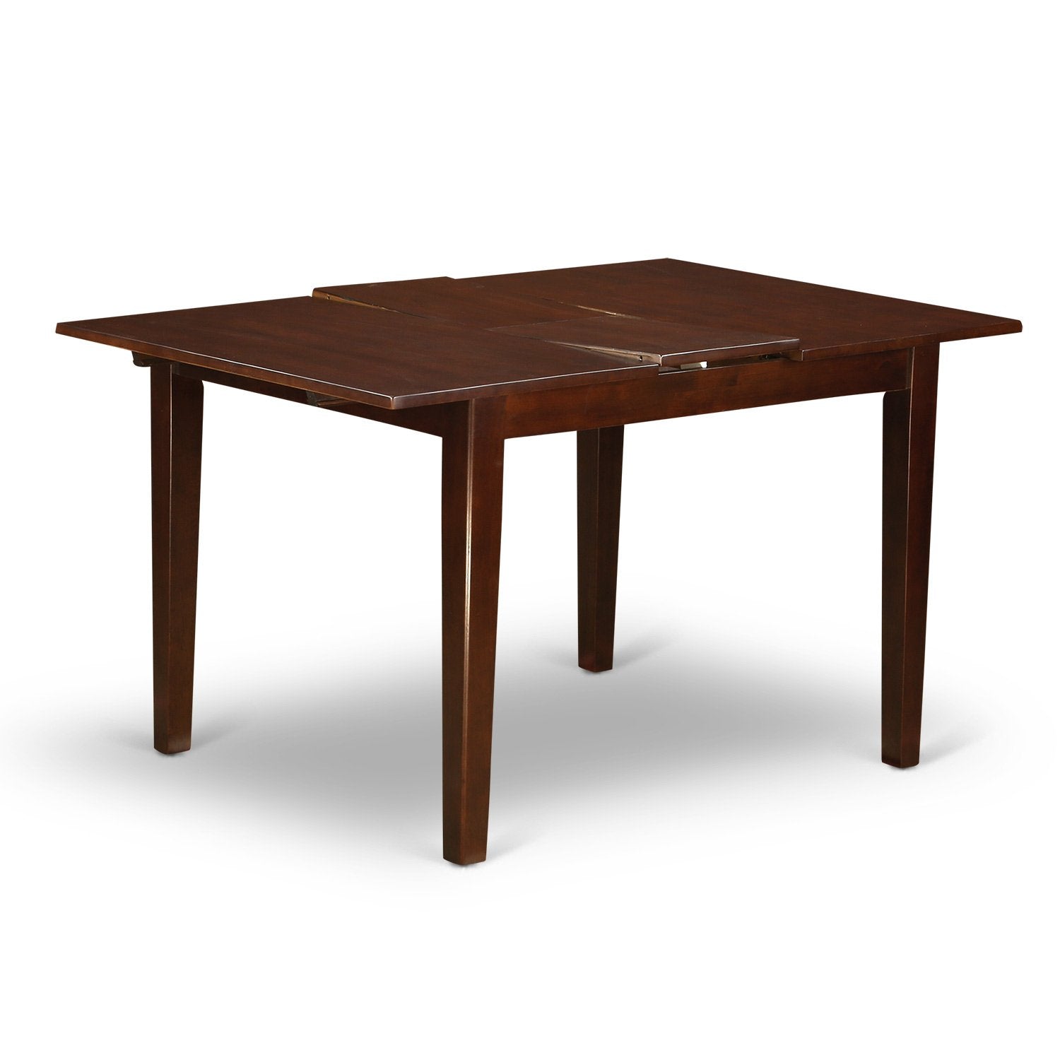 East West Furniture NOML3-MAH-LC 3 Piece Dining Table Set Contains a Rectangle Dining Room Table with Butterfly Leaf and 2 Faux Leather Upholstered Chairs, 32x54 Inch, Mahogany