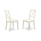 East West Furniture Dlbo5-Lwh-Lc 5 Piece Dining Room Furniture Set Includes A Round Kitchen Table With Dropleaf And 4 Faux Leather Upholstered Dining Chairs, 42X42 Inch, Linen White