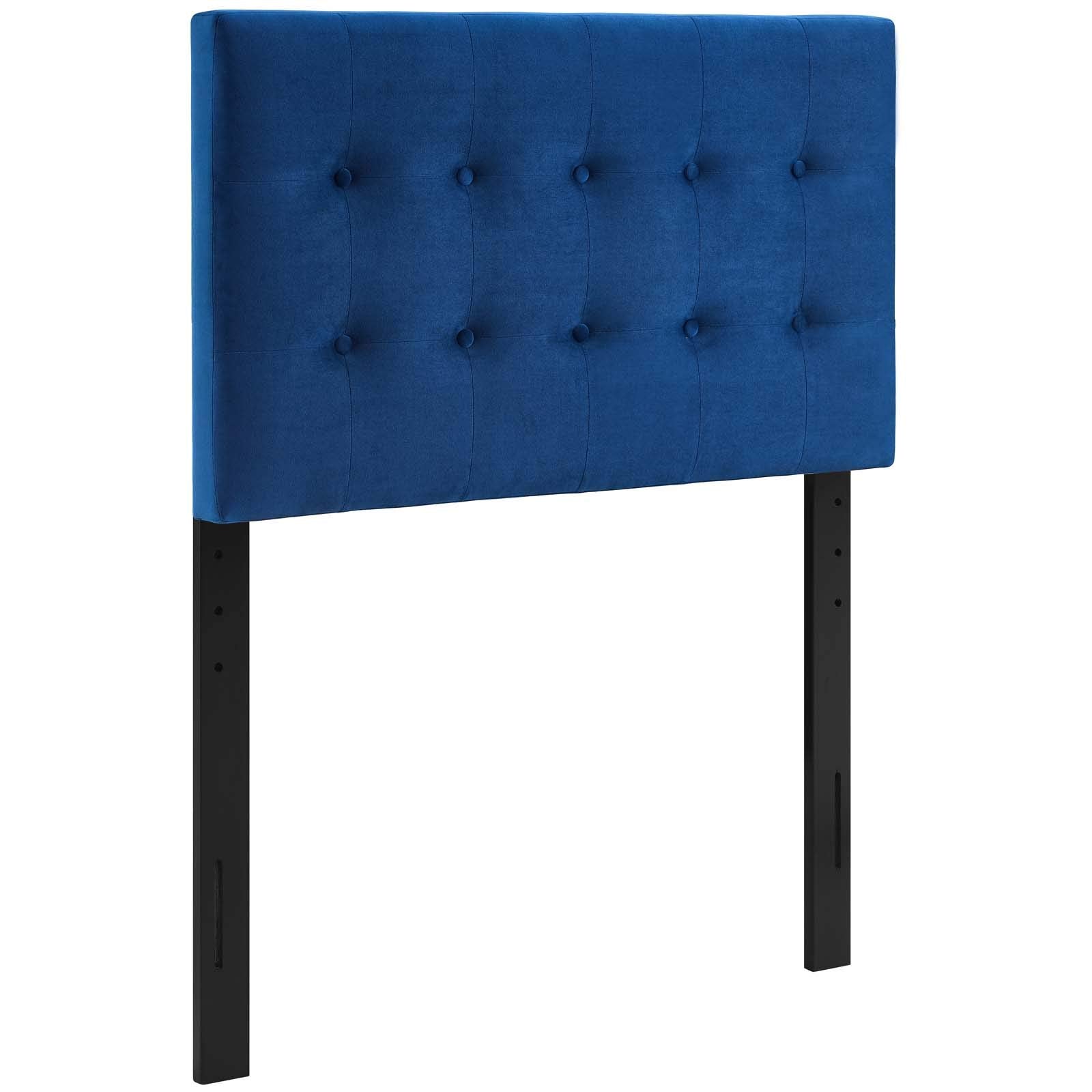 Modway Emily Twin Biscuit Tufted Performance Velvet Headboard, Navy