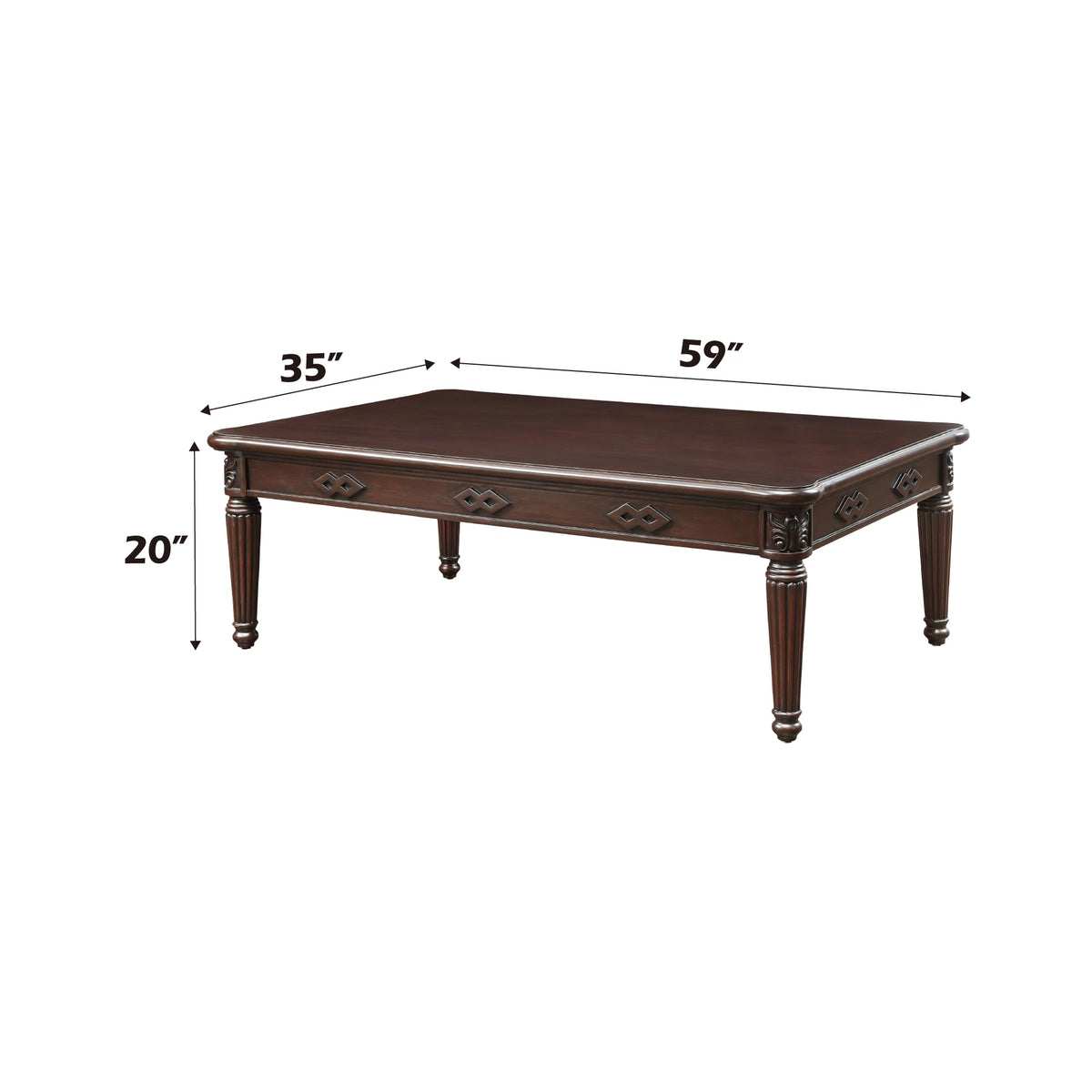 Acme Furniture Rectangular Wood Coffee Table in Espresso Finish