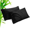 Telus Black Pillow Cases Standard Size 2 Pack, Bamboo Rayon Cooling Pillowcases With Envelope Closure, Cool Breathable Pillow Ca
