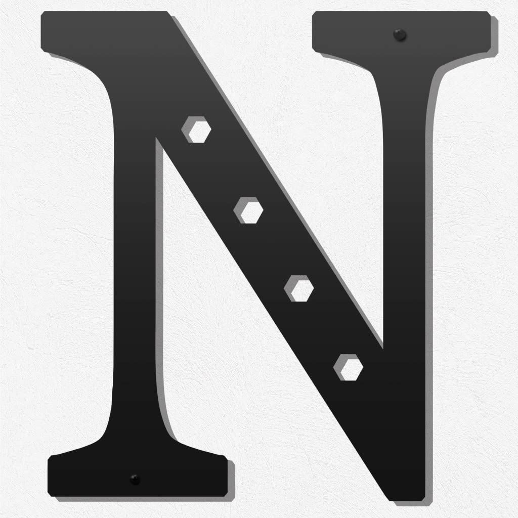 YUNSHANGMO Metal Letters Wall Decor 12 Inch, Hanging Letter Sign Black, Visual 3D Large Alphabet Modern Style Wall Decor for Garden Room Bedroom Office Home Wedding Party/Letter L