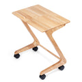 FLYJOE TV Tray Table, TV Dining Table with Casters for Small Spaces, Solid Wood End Table, Sofa Couch Side Table Removable Snack