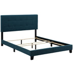 Modway Amira Tufted Fabric Upholstered Full Bed Frame With Headboard In Azure