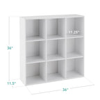 Best Choice Products 9-Cube Storage Organizer, 11In Shelf Opening, Bookcase, Display Shelf, Customizable W/ 3 Removable Back Panels - White