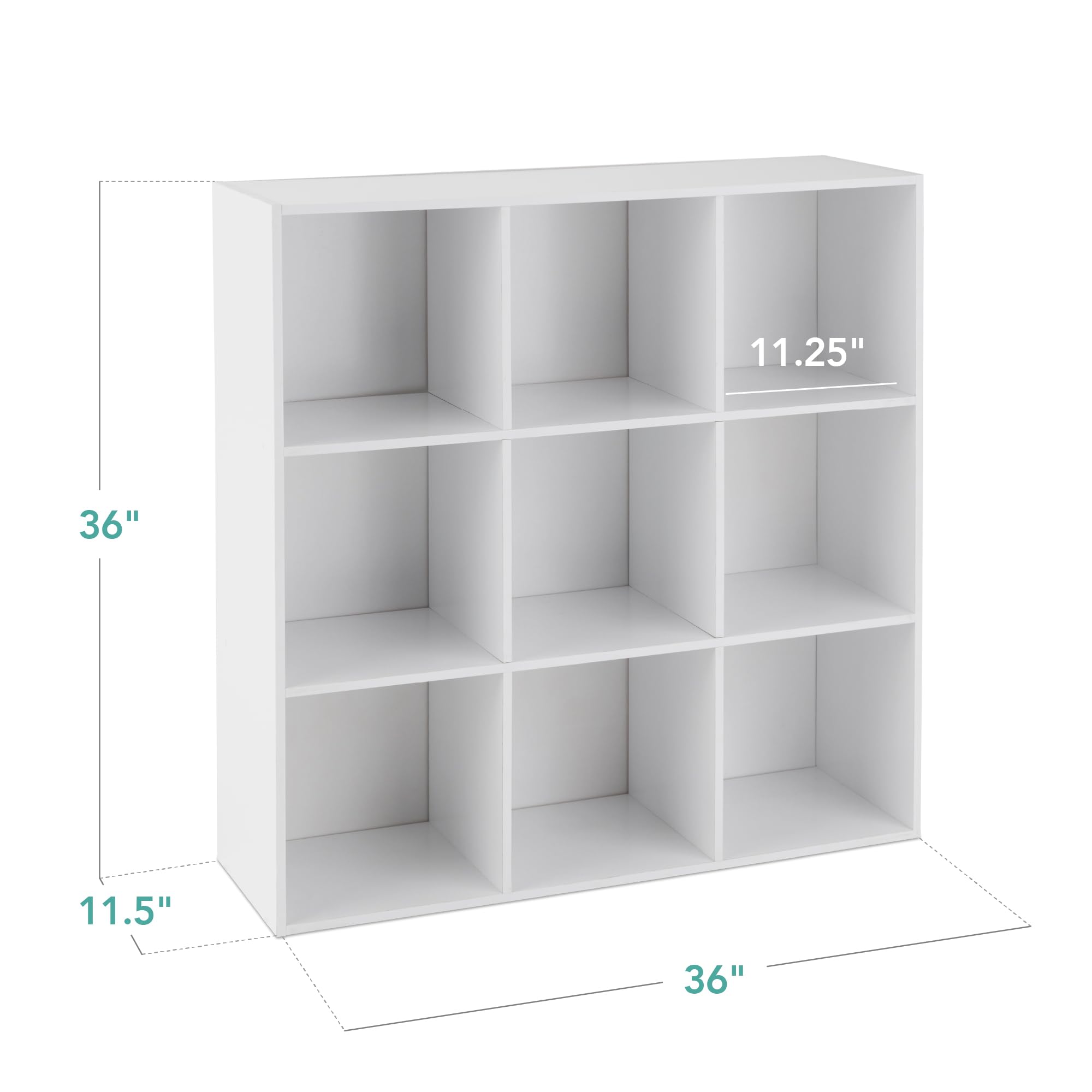 Best Choice Products 9-Cube Storage Organizer, 11In Shelf Opening, Bookcase, Display Shelf, Customizable W/ 3 Removable Back Panels - White