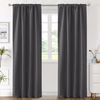 H.Versailtex Blackout Curtains Thermal Insulated Window Treatment Panels Room Darkening Blackout Drapes For Living Room Back Tab/Rod Pocket Bedroom Draperies (2 Panels, Charcoal Gray, 42 X 84 Inch)