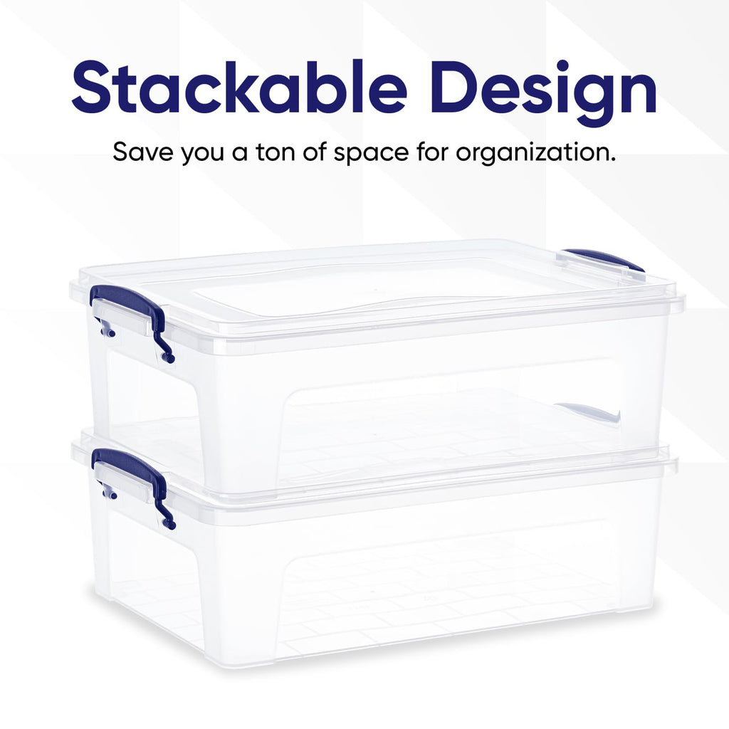 Superio Storage Bins With Lids, Clear Plastic Containers For Organizing, Stackable Totes, Bpa Free, Odor Free, Organizer Boxes F