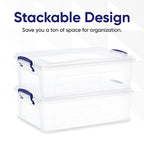 Superio Storage Bins With Lids, Clear Plastic Containers For Organizing, Stackable Totes, Bpa Free, Odor Free, Organizer Boxes F
