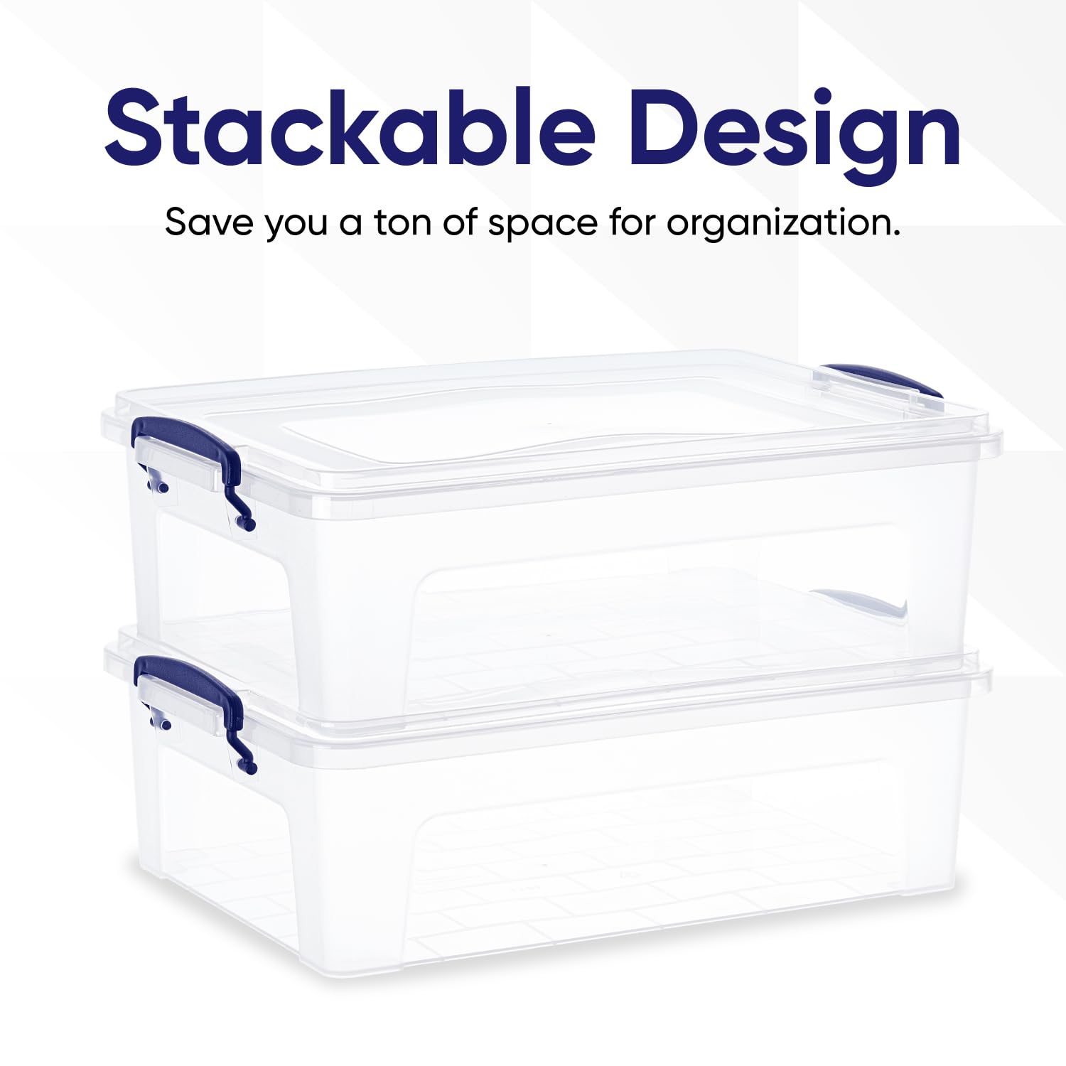 Superio Storage Bins With Lids, Clear Plastic Containers For Organizing, Stackable Totes, Bpa Free, Odor Free, Organizer Boxes F