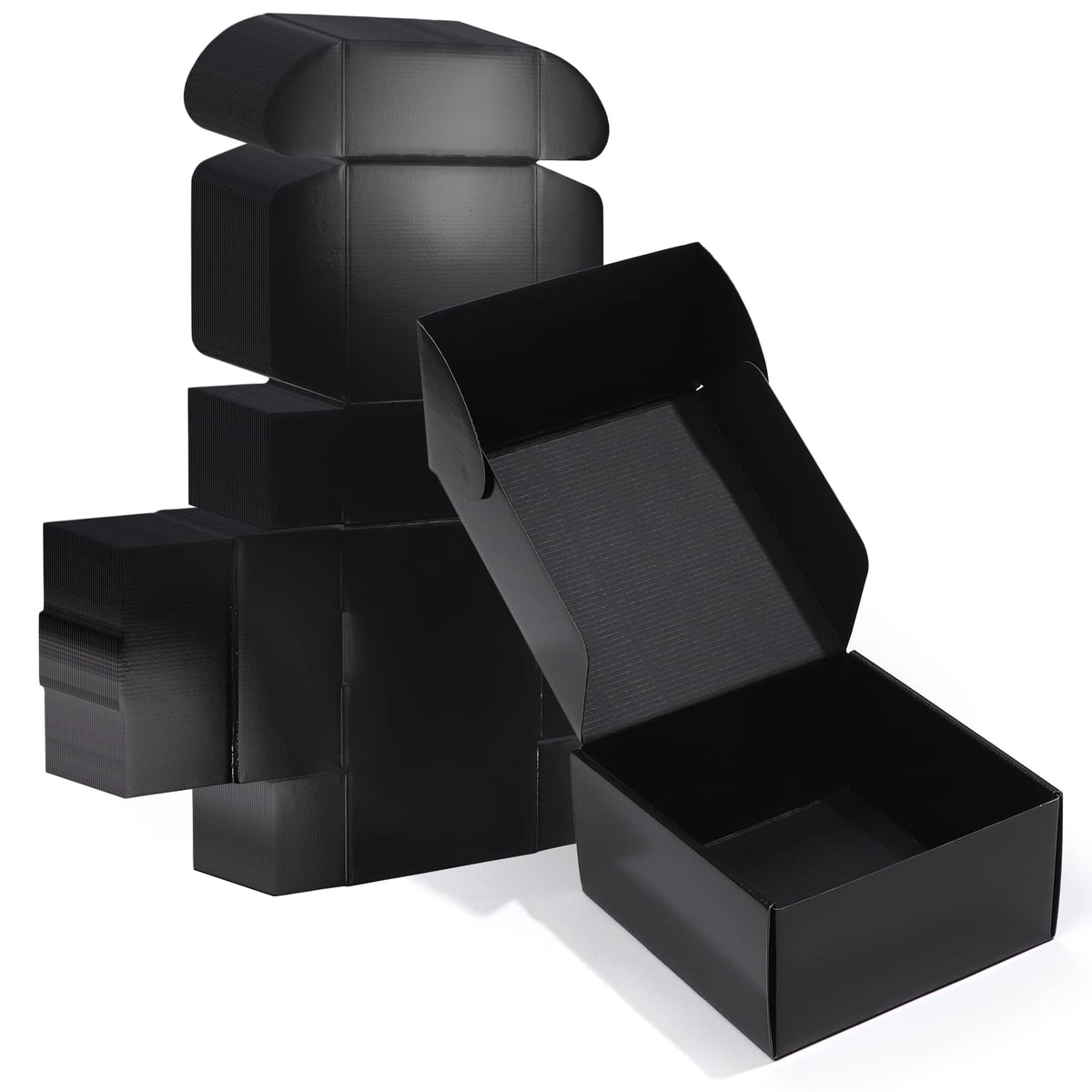 Zbeivan 8X8X4 Black Shipping Boxes, 20 Packs Corrugated Cardboard Mailer Boxes For Packaging Small Business Mailing Gifts Wrap B