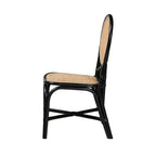 Baxton Studio Ayana Mid-Century Rattan Dining Chair, Natural Brown/Black (231-13231-HiT)