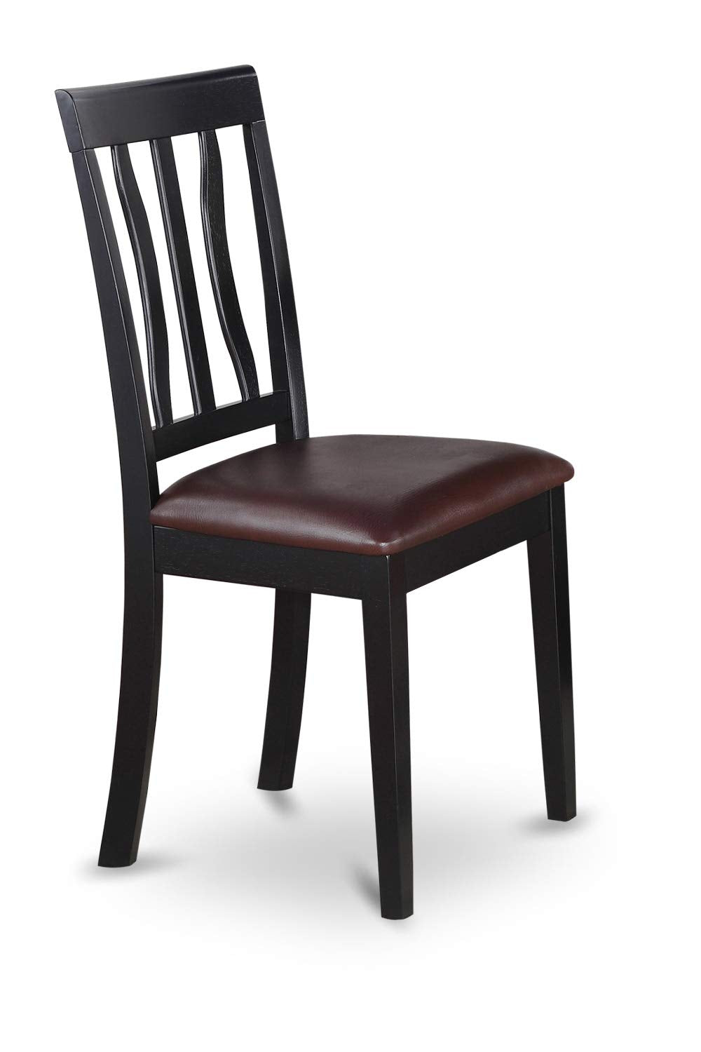 East West Furniture SHAN5-BLK-LC 5 Piece Kitchen Table & Chairs Set Includes a Round Dining Room Table with Pedestal and 4 Faux Leather Upholstered Dining Chairs, 42x42 Inch, Black