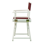 Casual Home 18" Director'S Chair White Frame With Burgundy Canvas