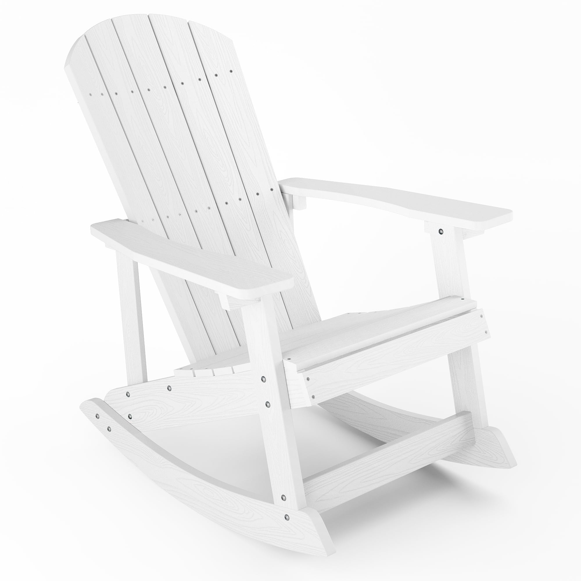 YEFU Outdoor Rocking Chair,Adirondack Rocking Chair,Patio Rocker Chair with Wide Back,Oversized Rocker Chair Look Like Real Wood