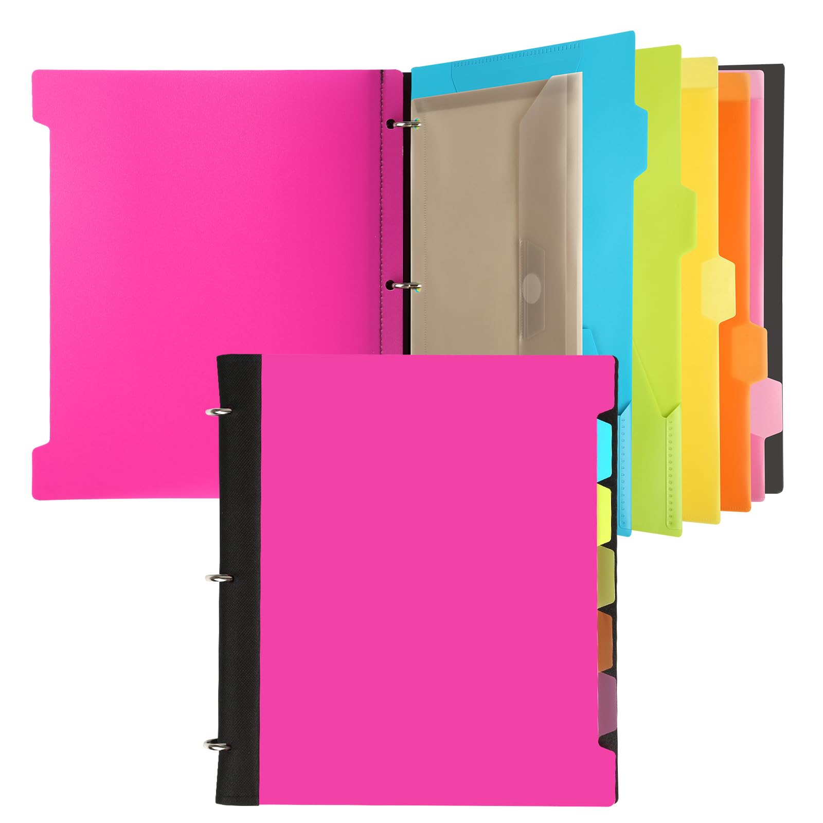 Tashkummy Pivotable Refillable Notebook, 3 Ring Binder Notebooks 1 Inch, Notebook With Dividers And Pockets, Folder Notebook, Fl