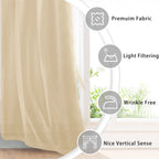 Hiasan Sheer Curtains For Bedroom With Tiebacks, Grommet Light Filtering Lightweight Voile Window Curtains For Living Room, Kids' Room And Nursery, Taupe, W52 X L72, Set Of 2 Soft Drape Panels