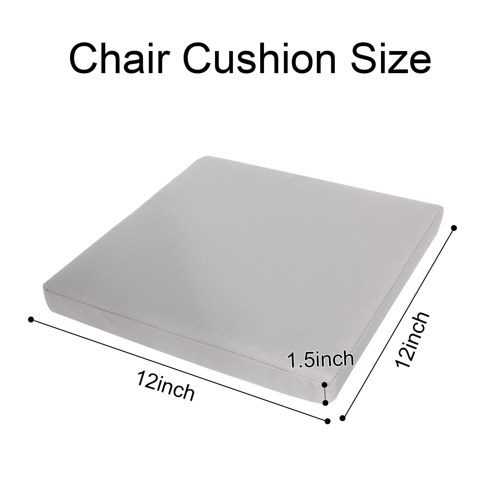 Gueglsa Indoor Outdoor Bar Stool Cushions 12X12 Inch,Non Slip Square Seat Pad With Straps,Waterproof Fade Resistant Small Metal