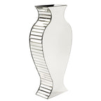 HomeRoots Glass/Wood Curvy Art Deco Style Mirrored Vase