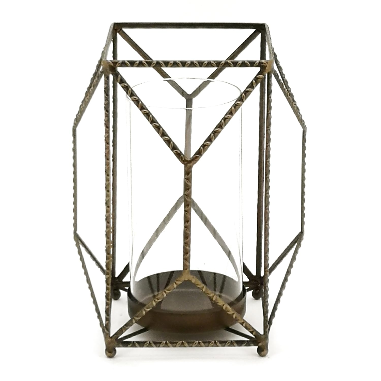 Melrose 83436 Candle Holder, 10-Inch Height, Iron And Glass