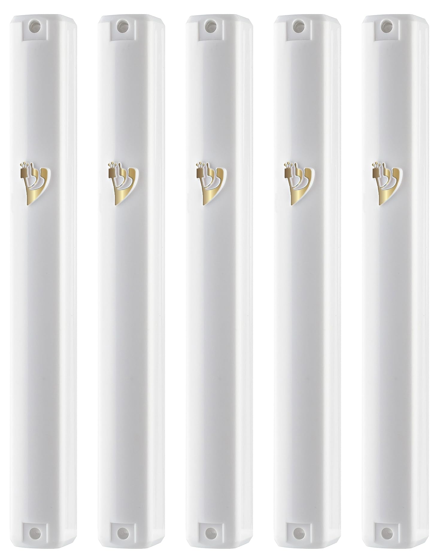 SUPER STAM MEZUZAH CASE Holder (shidell) ??? ????? Plastic Rectangle Shape Silver shin Waterproof Rubber Cork lot of 5 (WHITE GO