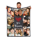 Couples Gifts-Personalized Photo Blanket For Boyfriend And Girlfriend, Custom Valentines Day Blankets Gifts For Boyfriend Husban
