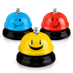 Hotop 3 Pcs Halloween Desk Bell For Service Smile Face Call Bell Pumpkin Desk Bell 3' Diameter Call Bells With Metal Anti Rust