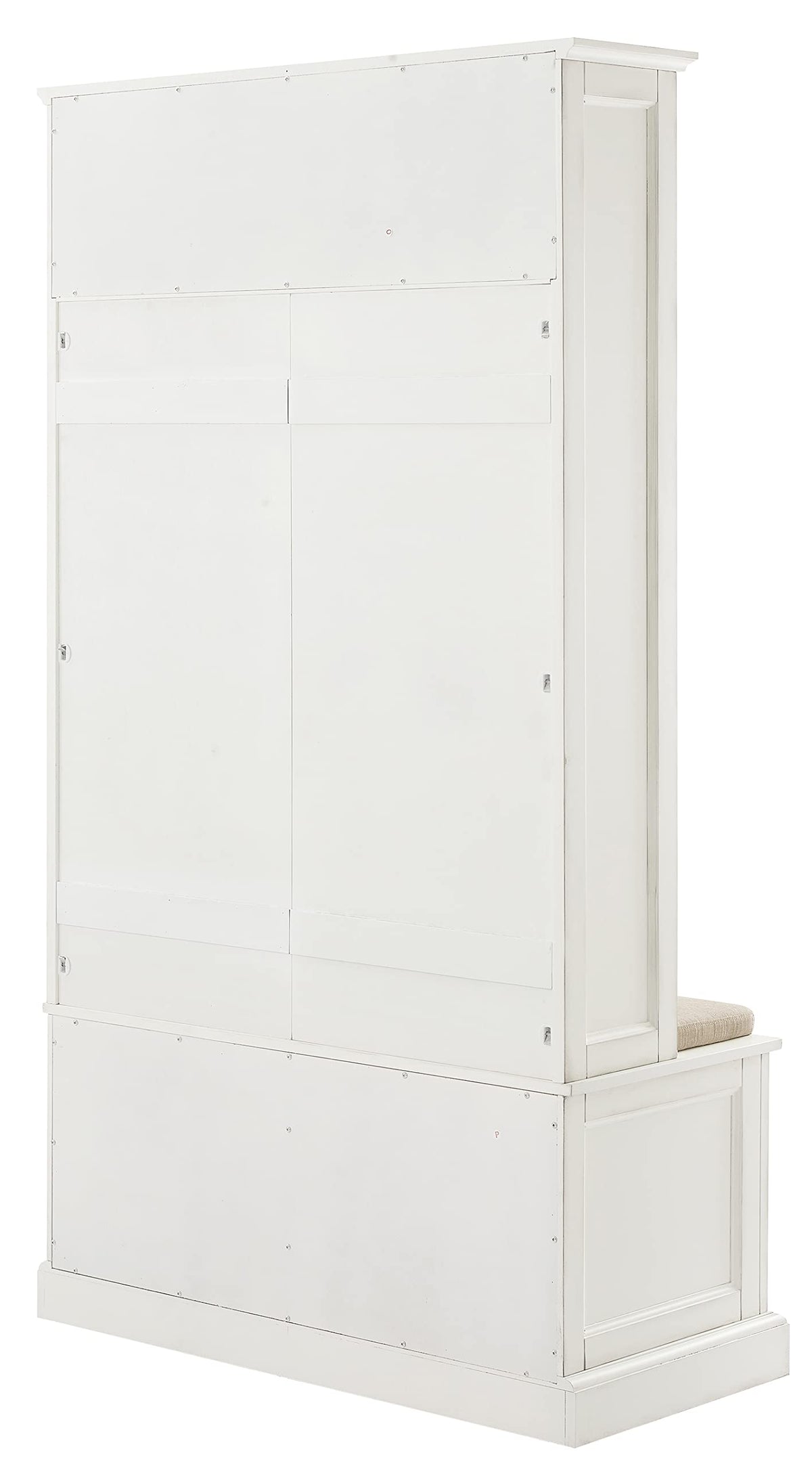 Crosley Furniture Holbrook Hall Tree with Shoe Rack Bench and Coat Hooks for Hanging Storage, Distressed White