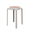 Tresse Series Stackable Round Poly Stool With Wicker Top 13 in White