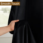 Dwcn Velvet Curtains Extra Wide 84 Inches - Black Blackout Bundleable Heavy Duty Thermal Insulated Energy Efficiency Grommet Win