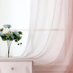 G2000 Sheer Curtains & Drapes 84 Inches Long Pink And White Ombre Curtains For Bedroom Living Room Window Curtains Light Filteri