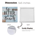 Hoijaumai Life Is Better At The Beach Wooden Box Sign Desk Decor, Beach House Sign Beach Life Quote Wood Sign For Home Beach Hou