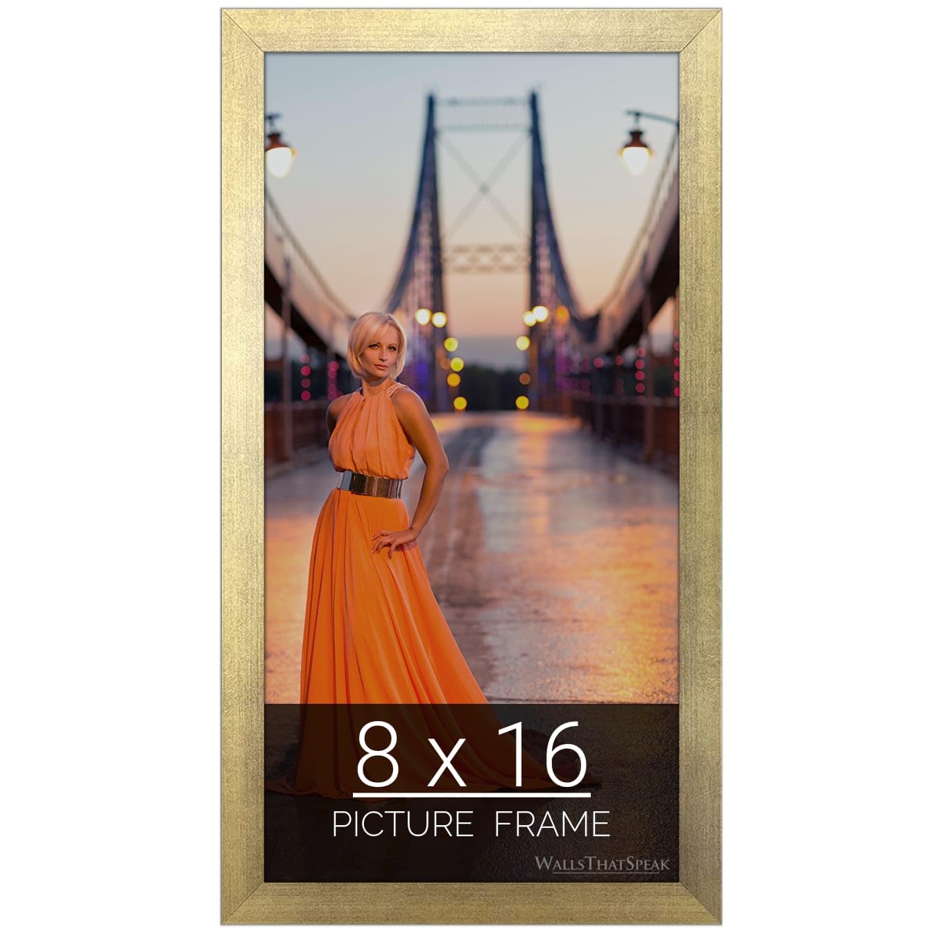 wallsthatspeak 8x16 Gold Picture Frame for Puzzles Posters Photos or Artwork