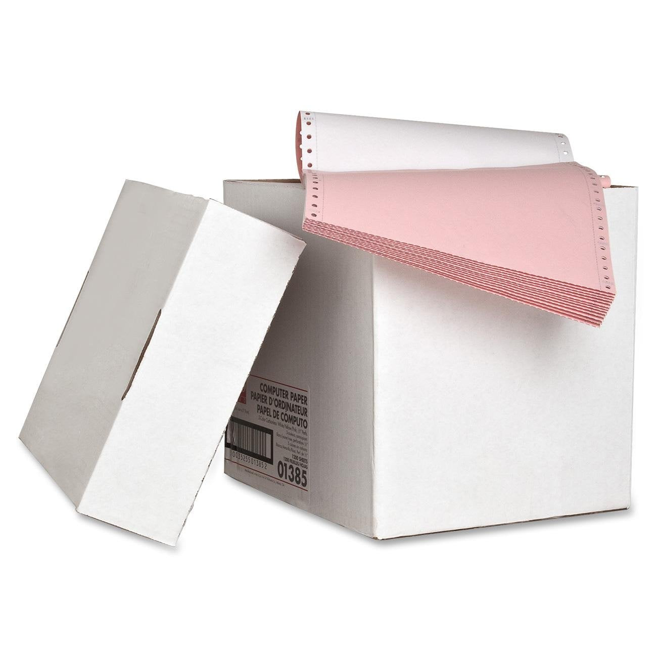 Sparco Products 3-Part Continuous-Form Carbonless Printer Paper, 9-1/2' X 11', White/Yellow/Pink, 1 Box
