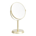 Amazon Basics Tabletop Mount Vanity Round Mirror, 1X/5X Magnification, Iron, 7.2L x 4.92W, Gold