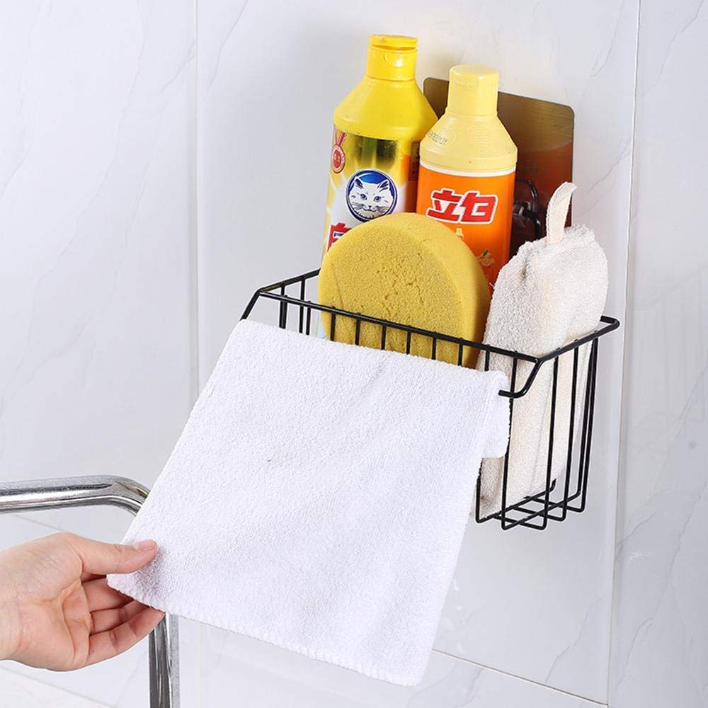 Vroxy Stainless Steel Wall Mounted Hanging Storage Basket Shelf for Bathroom Sink Sponge Holder, Toothbrush Holder, Shampoo, Cos