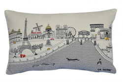 HomeRoots Cream 24' White Paris Daylight Skyline Lumbar Decorative Pillow