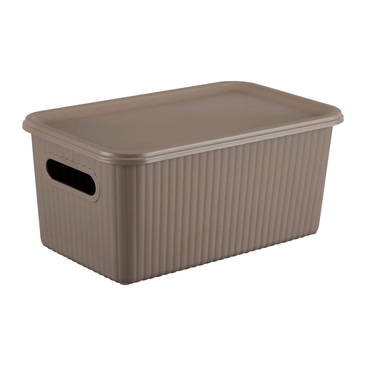Kolorr Ribbed Baskets Small Pack of 1 With 1 Standard Lid (NonAirtight LooseFit Cover) Multipurpose Plastic Storage Baskets Fo