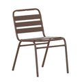 Flash Furniture Lila Commercial Bronze Indoor-Outdoor Restaurant Stack Chair with Triple Slat Back