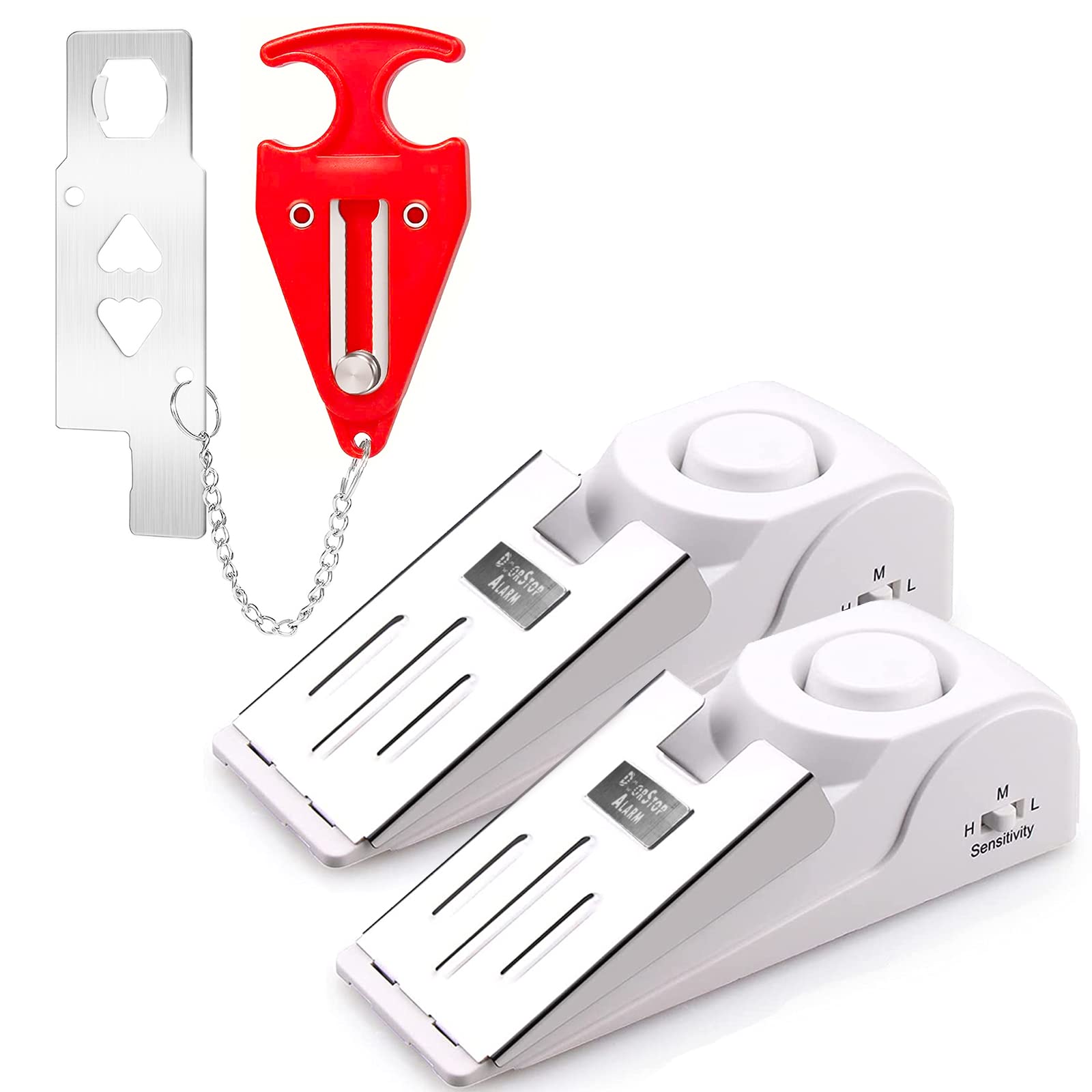 Kerui Upgraded Door Stop Alarm With Portable Door Lock 120 Db Travel Door Stopper Door Wedge Alarm With 3 Levels Sensitivity For
