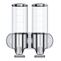 YIAOZ 2 in 1 Chamber Wall Mounted Bathroom Shower Pump Dispenser and Organizer,with Waterproof Label-Holds Shampoo,Conditioner,S