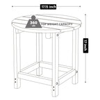LZRS Adirondack Patio Side Table, Round End Table, HDPE, Grey, ADT-O-GR