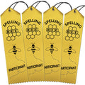 Ribbonsnow Spelling Bee Participant Ribbons - 100 Yellow Ribbons With Card & String