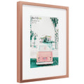 Homeforia - 8x10 inch Metal Picture Frame - 8 x 10 Aluminum Photo Frames - 5x7 Mat - Tempered Glass - Wall Hook Included - Set o