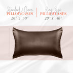 Elegant Comfort Silky And Luxurious 2-Piece Satin Pillowcase Set For Healthier Skin And Hair, Hidden Zipper Closure And Beautifully Packaged, Satin Pillowcase Set, King, Chocolate Brown