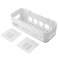 Smitex Plastic Inter Design Bathroom Kitchen Organize Shelf Rack Shower Corner Caddy Basket with Sticker No Driling Required (1p