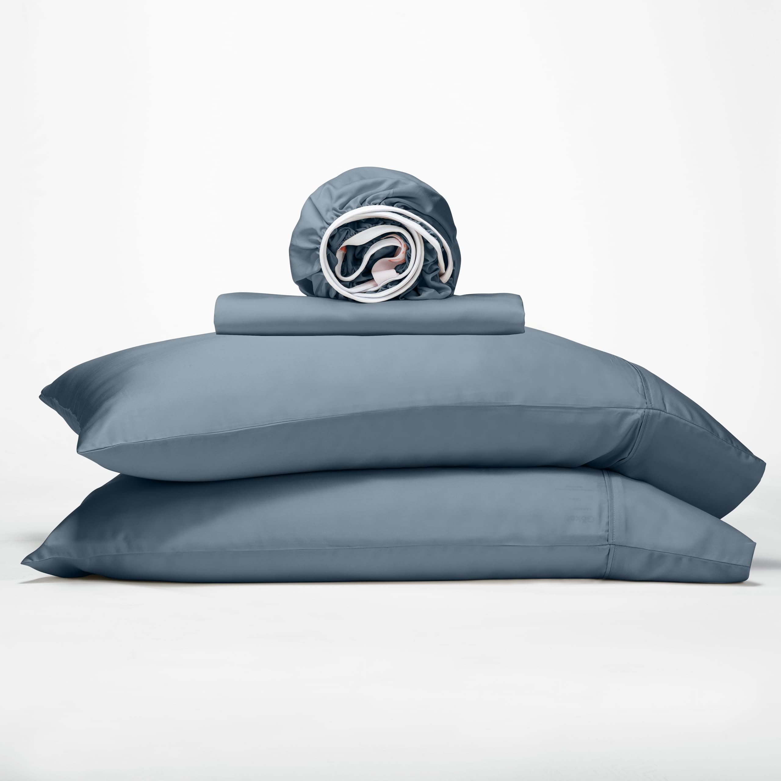 Gokotta Full Bed Sheets 4 Piece Set, 100% Rayon Derived From Bamboo Cooling Sheets-Breathable Soft Sheets, 15'' Fitted Sheet Wit